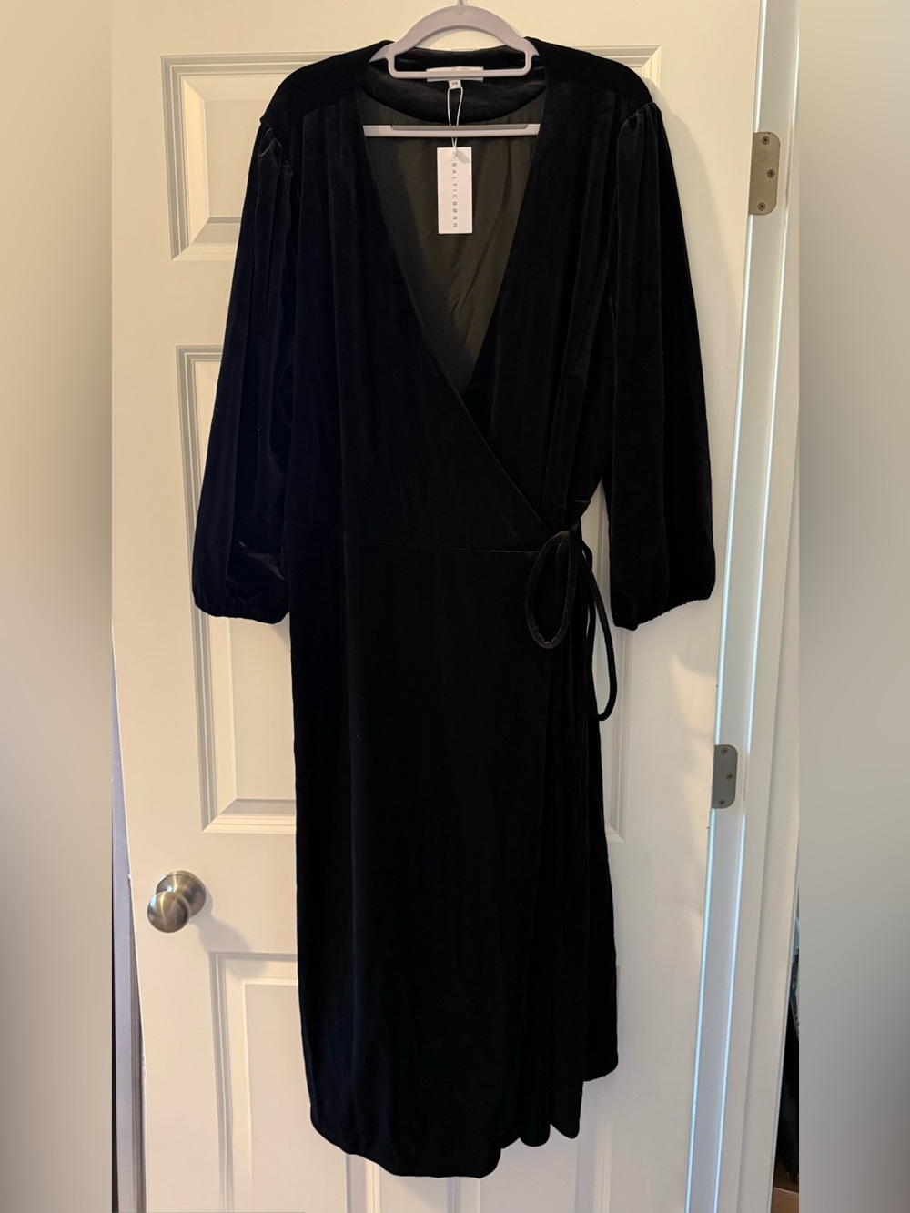 Baltic Born Beckinsale Velvet Wrap Dress with Tie Waist
